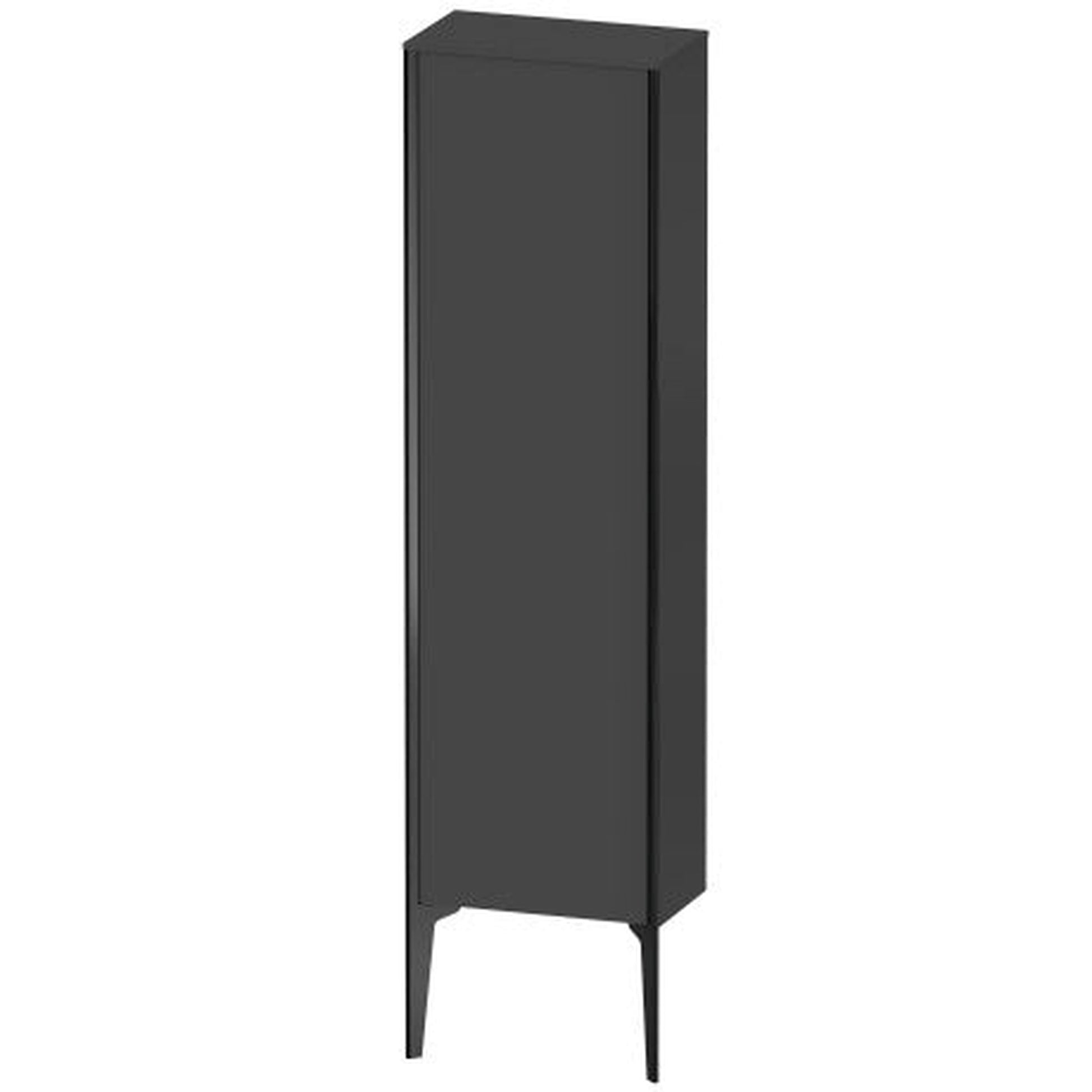 Duravit Xviu 16" x 52" Semi Tall Cabinet With Right Hinge, Black Matt and Graphite Matt Finish (XV1315RB249)