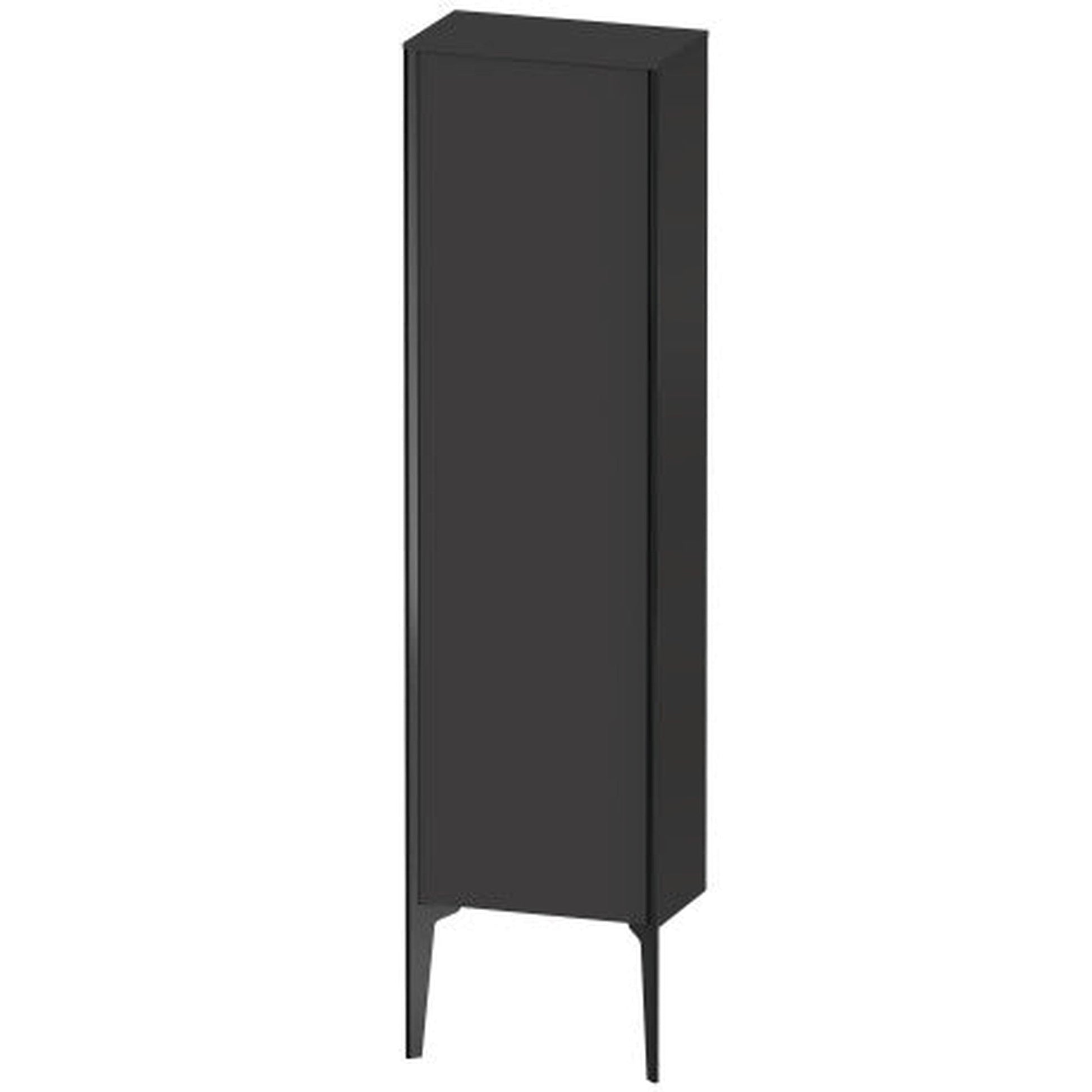 Duravit Xviu 16" x 52" Semi Tall Cabinet With Right Hinge, Black Matt and Graphite Super Matt Finish (XV1315-RB)