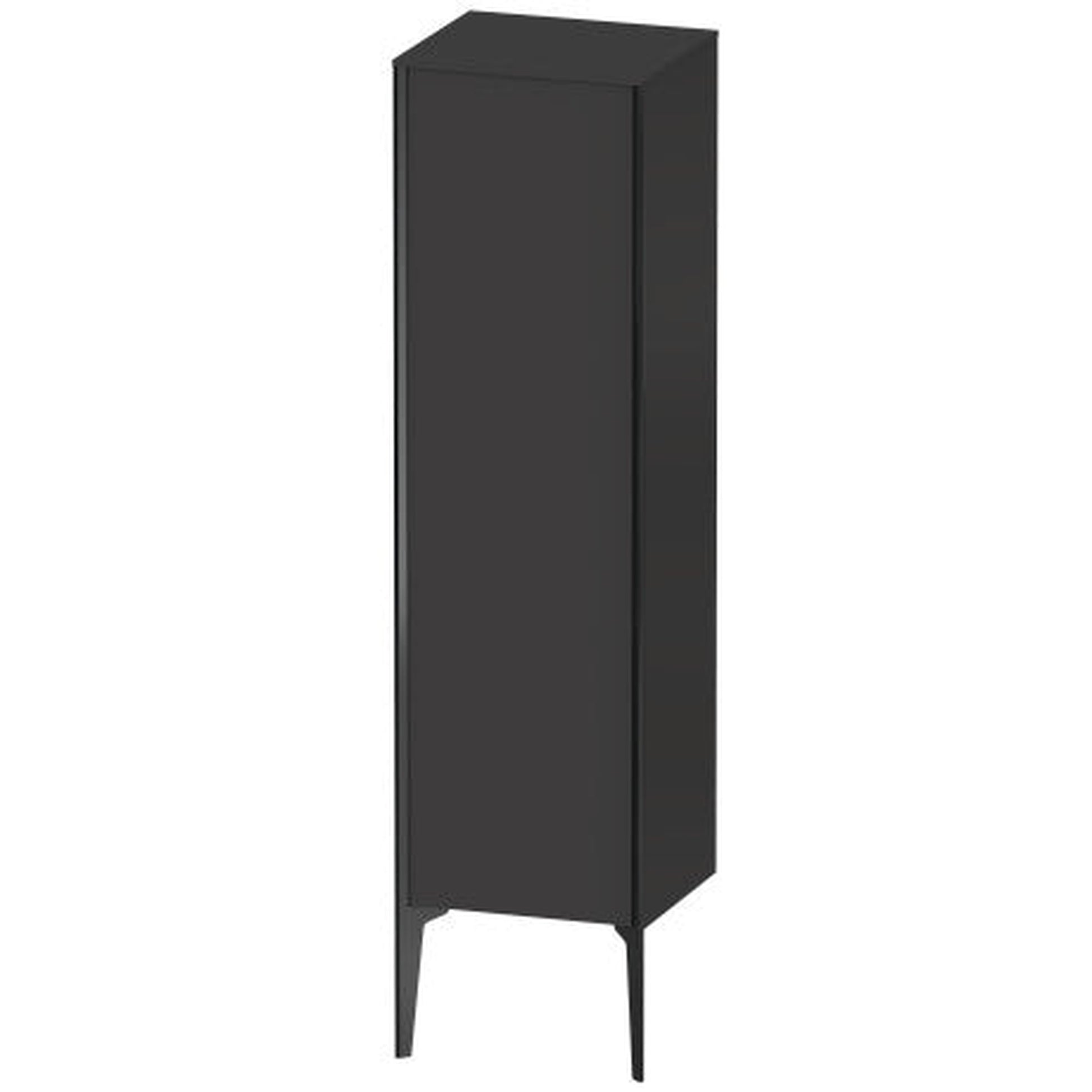 Duravit Xviu 16" x 52" Semi Tall Cabinet With Right Hinge, Black Matt and Graphite Super Matt Finish (XV1325RB280)