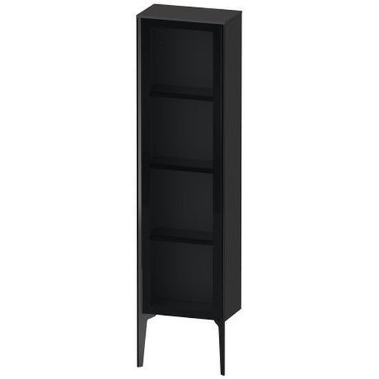 Duravit Xviu 16" x 52" Semi Tall Cabinet With Right Hinge, Black Matt and Graphite Super Matt Finish (XV1365RB280)