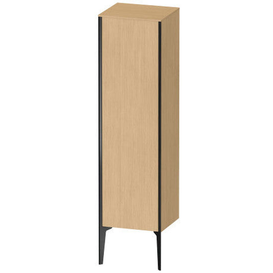 Duravit Xviu 16" x 52" Semi Tall Cabinet With Right Hinge, Black Matt and Natural Oak Finish (XV1325RB230)