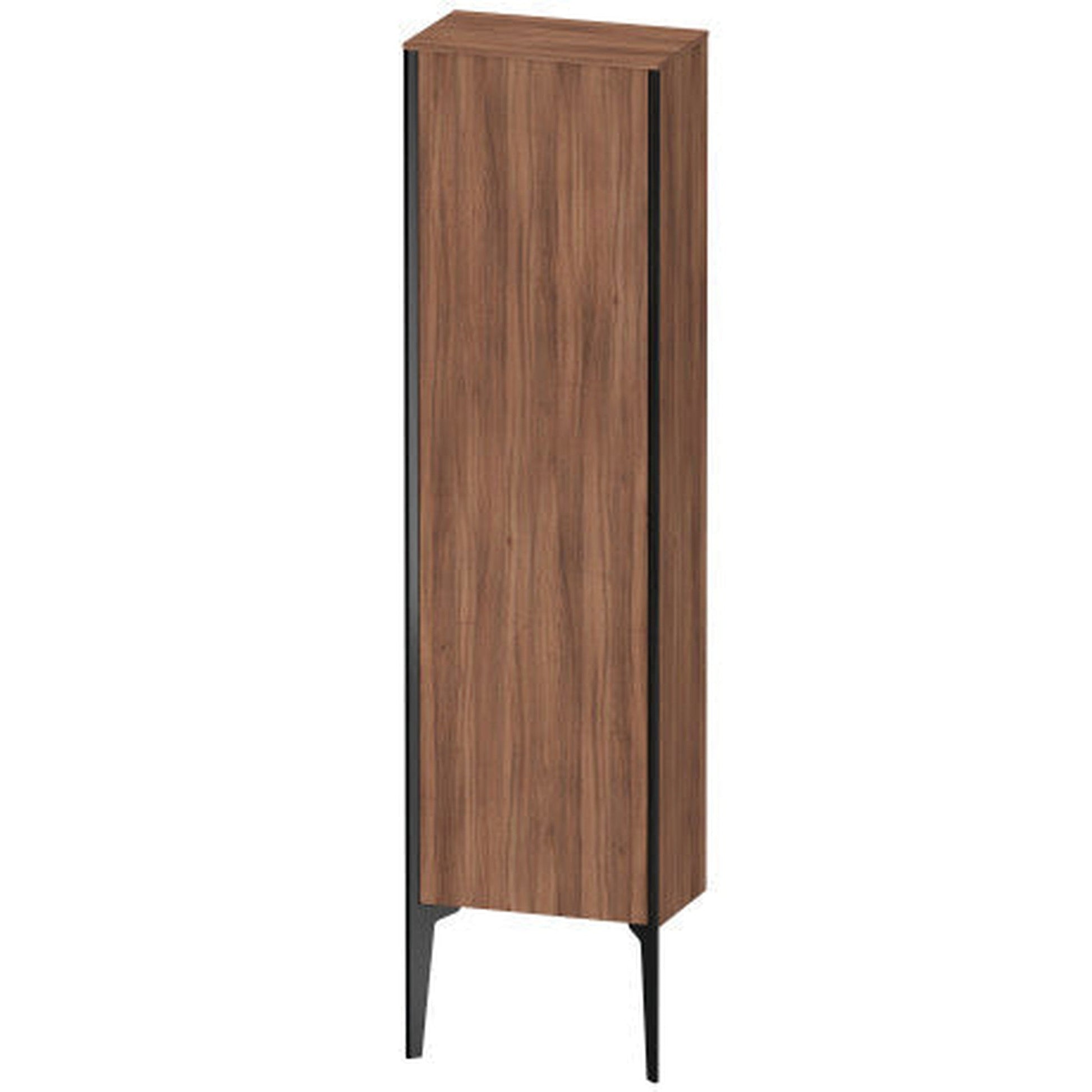 Duravit Xviu 16" x 52" Semi Tall Cabinet With Right Hinge, Black Matt and Natural Walnut Finish (XV1315-RB)