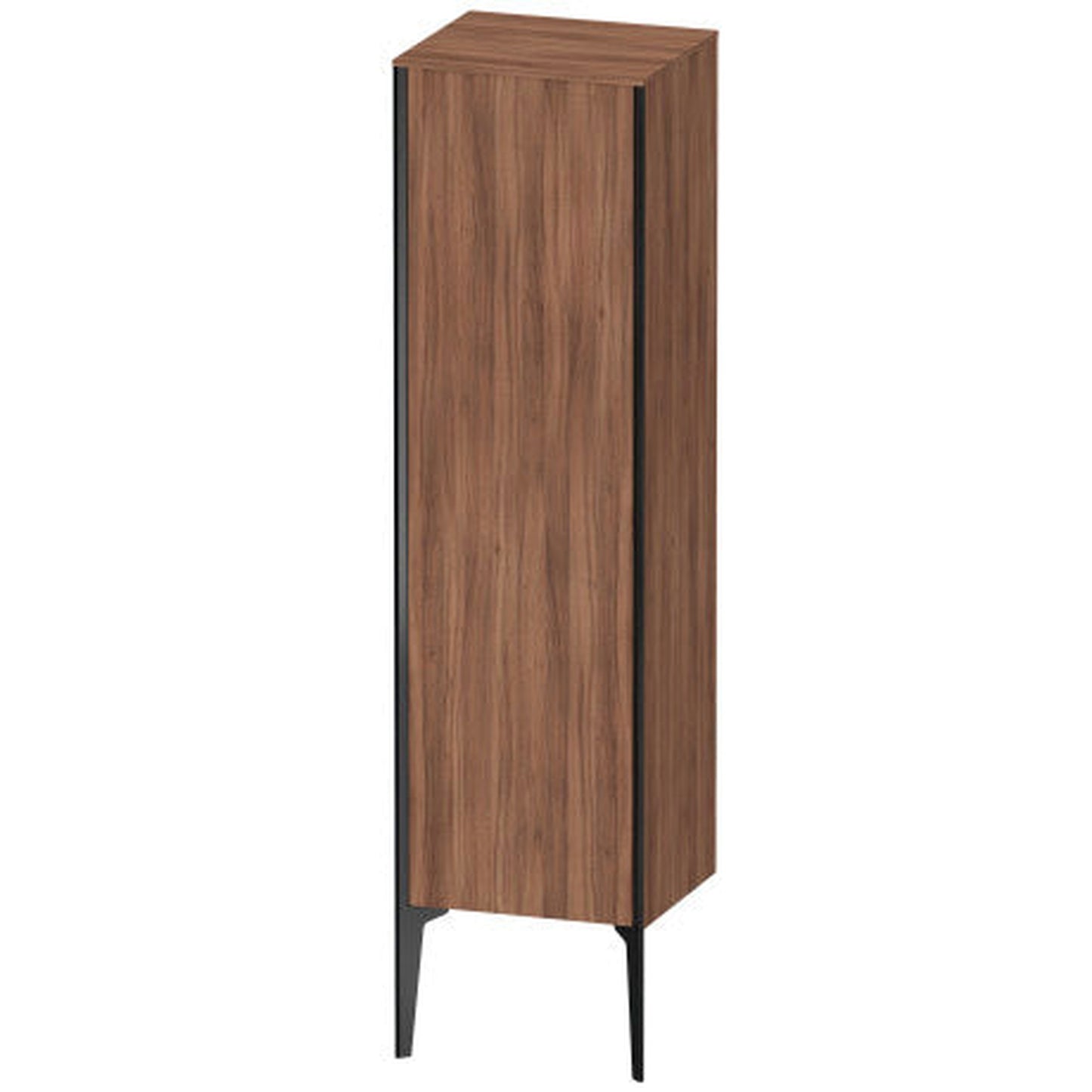 Duravit Xviu 16" x 52" Semi Tall Cabinet With Right Hinge, Black Matt and Natural Walnut Finish (XV1325RB279)
