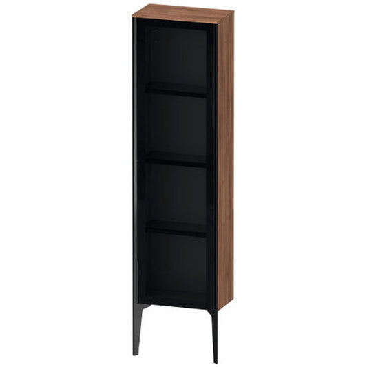 Duravit Xviu 16" x 52" Semi Tall Cabinet With Right Hinge, Black Matt and Natural Walnut Finish (XV1365RB279)