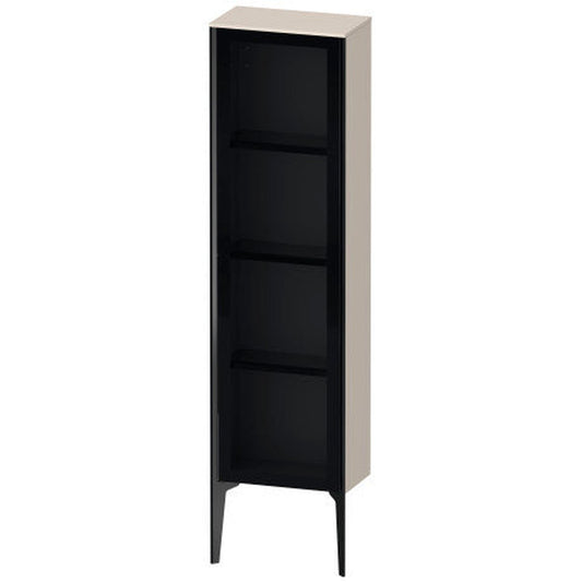 Duravit Xviu 16" x 52" Semi Tall Cabinet With Right Hinge, Black Matt and Taupe Matt Finish (XV1365RB291)