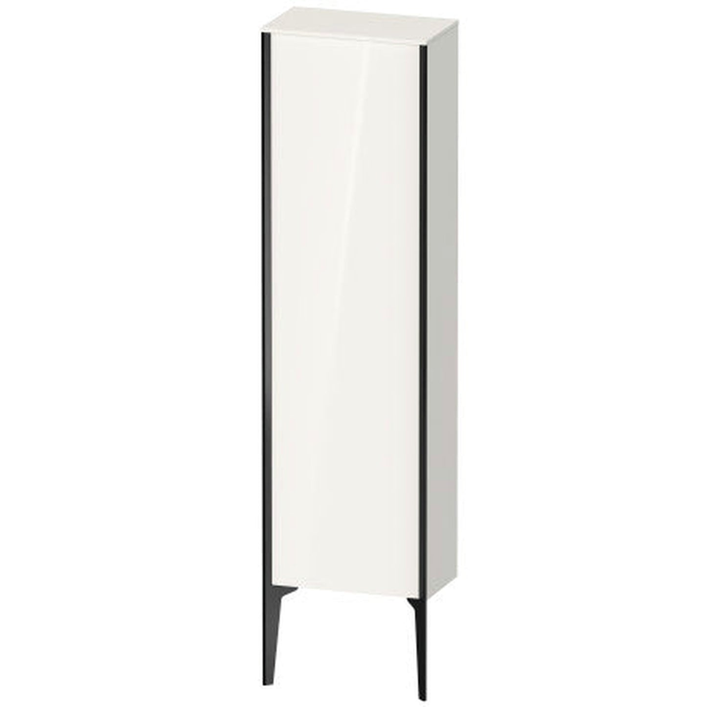 Duravit Xviu 16" x 52" Semi Tall Cabinet With Right Hinge, Black Matt and White High Gloss Finish (XV1315RB222)
