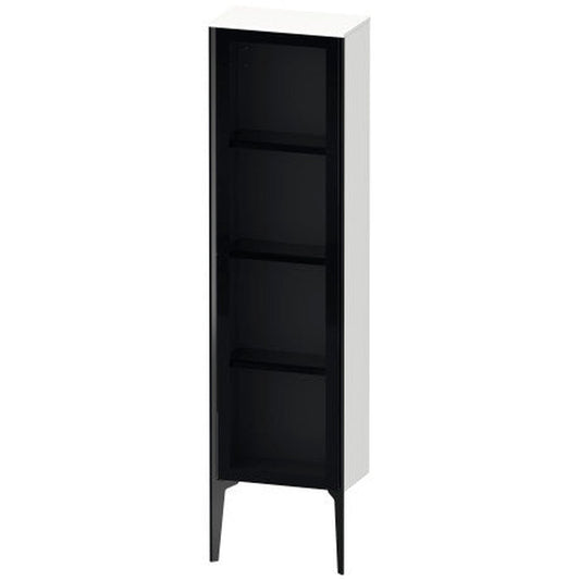 Duravit Xviu 16" x 52" Semi Tall Cabinet With Right Hinge, Black Matt and White Matt Finish (XV1365RB218)