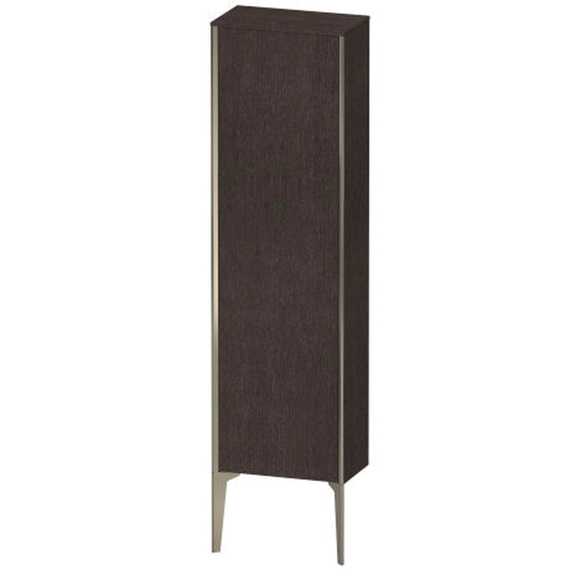 Duravit Xviu 16" x 52" Semi Tall Cabinet With Right Hinge, Champagne Matt and Brushed Dark Oak Real Wood Veneer Finish (XV1315-RB)