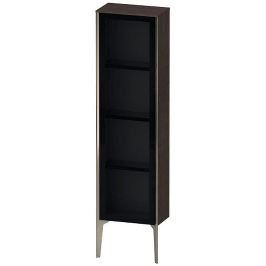 Duravit Xviu 16" x 52" Semi Tall Cabinet With Right Hinge, Champagne Matt and Brushed Dark Oak Real Wood Veneer Finish (XV1365RB172)
