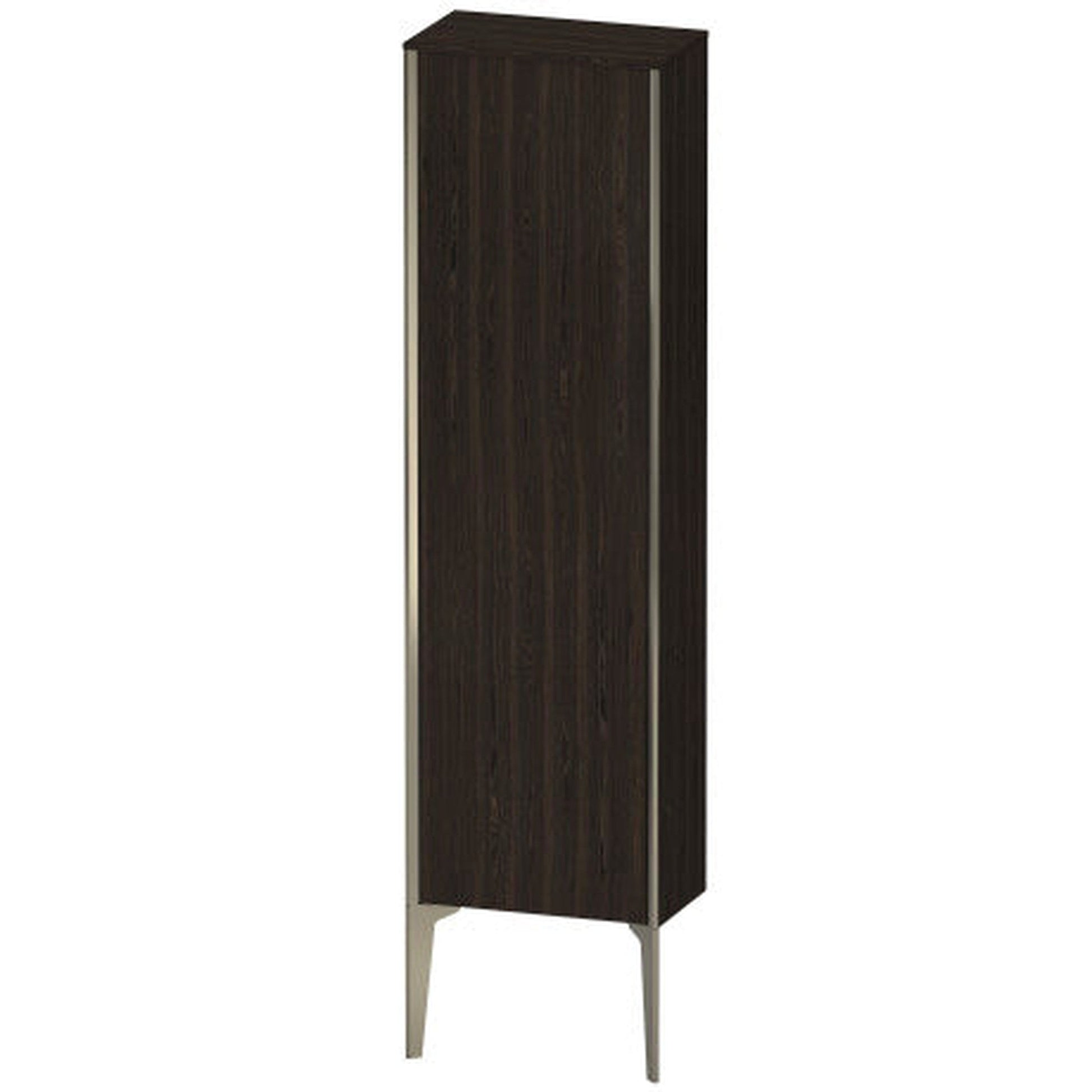 Duravit Xviu 16" x 52" Semi Tall Cabinet With Right Hinge, Champagne Matt and Brushed Walnut Real Wood Veneer Finish (XV1315-RB)