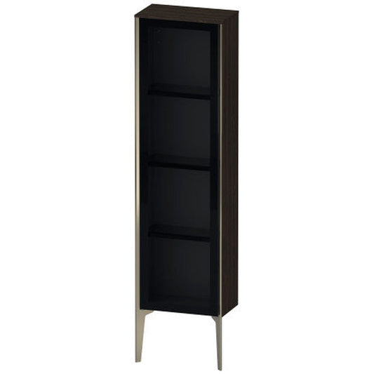 Duravit Xviu 16" x 52" Semi Tall Cabinet With Right Hinge, Champagne Matt and Brushed Walnut Real Wood Veneer Finish (XV1365RB169)