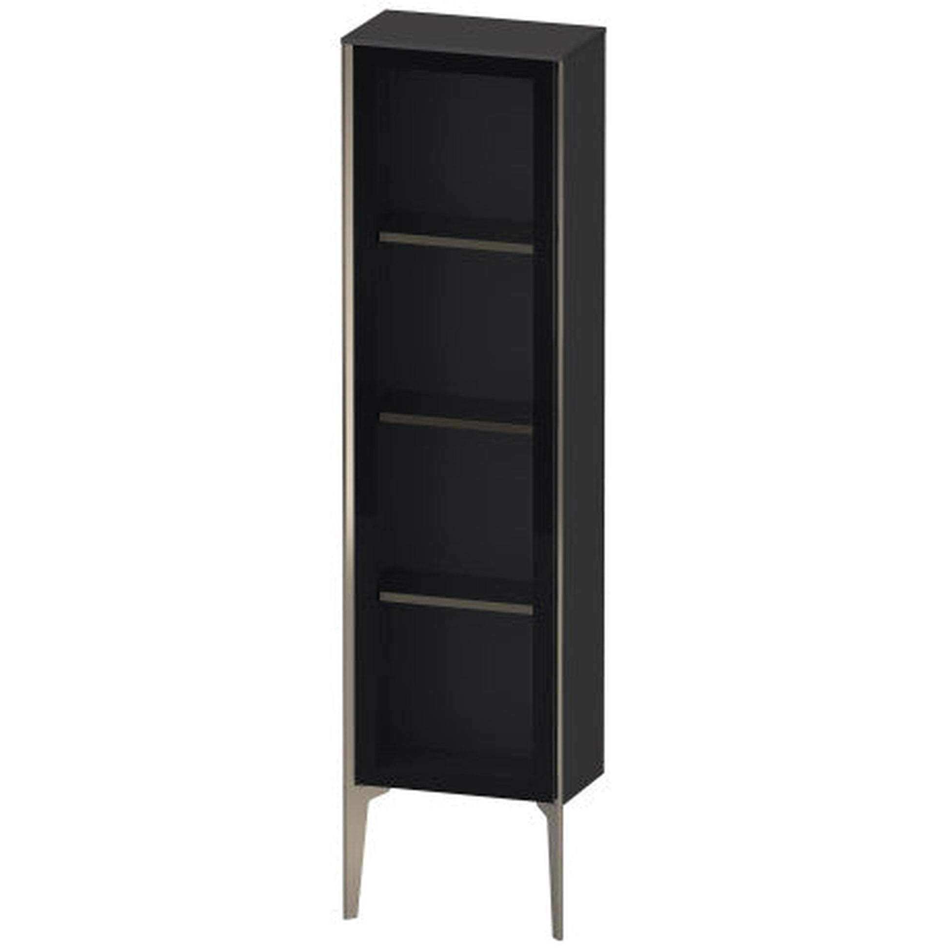 Duravit Xviu 16" x 52" Semi Tall Cabinet With Right Hinge, Champagne Matt and Graphite Super Matt Finish (XV1365RB180)