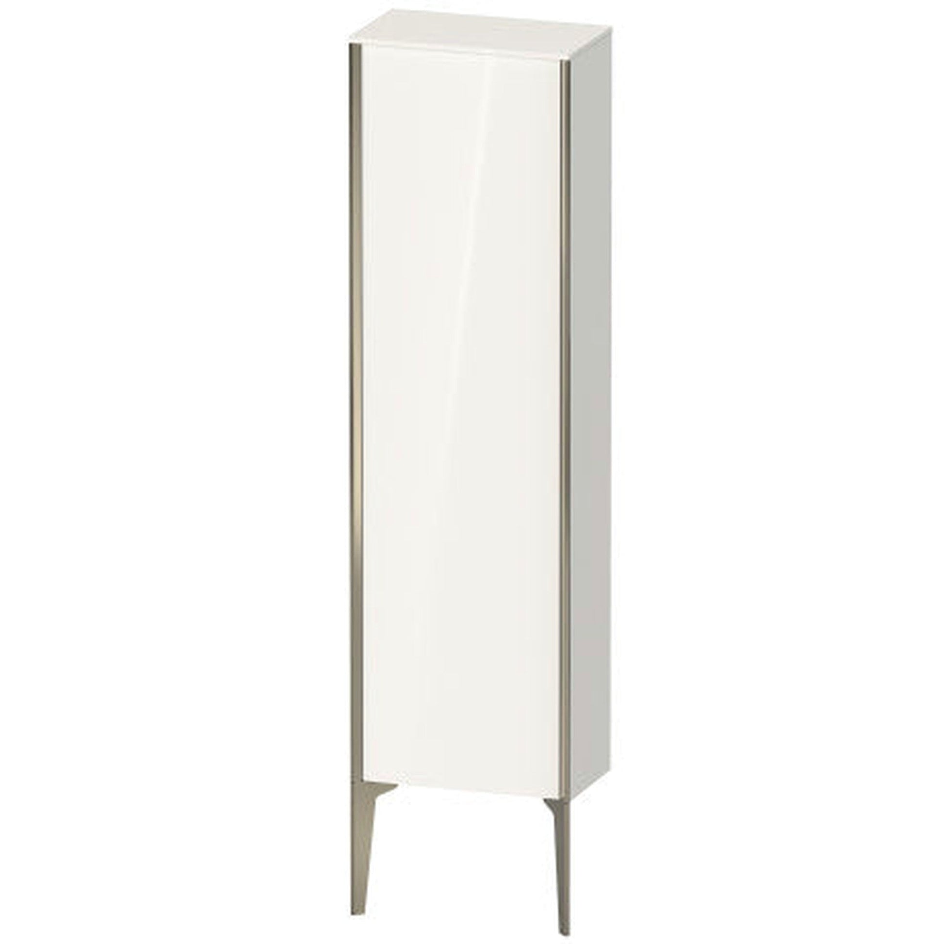 Duravit Xviu 16" x 52" Semi Tall Cabinet With Right Hinge, Champagne Matt and White High Gloss Finish (XV1315-RB)