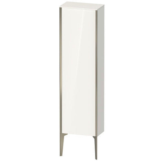 Duravit Xviu 16" x 52" Semi Tall Cabinet With Right Hinge, Champagne Matt and White High Gloss Finish (XV1315-RB)