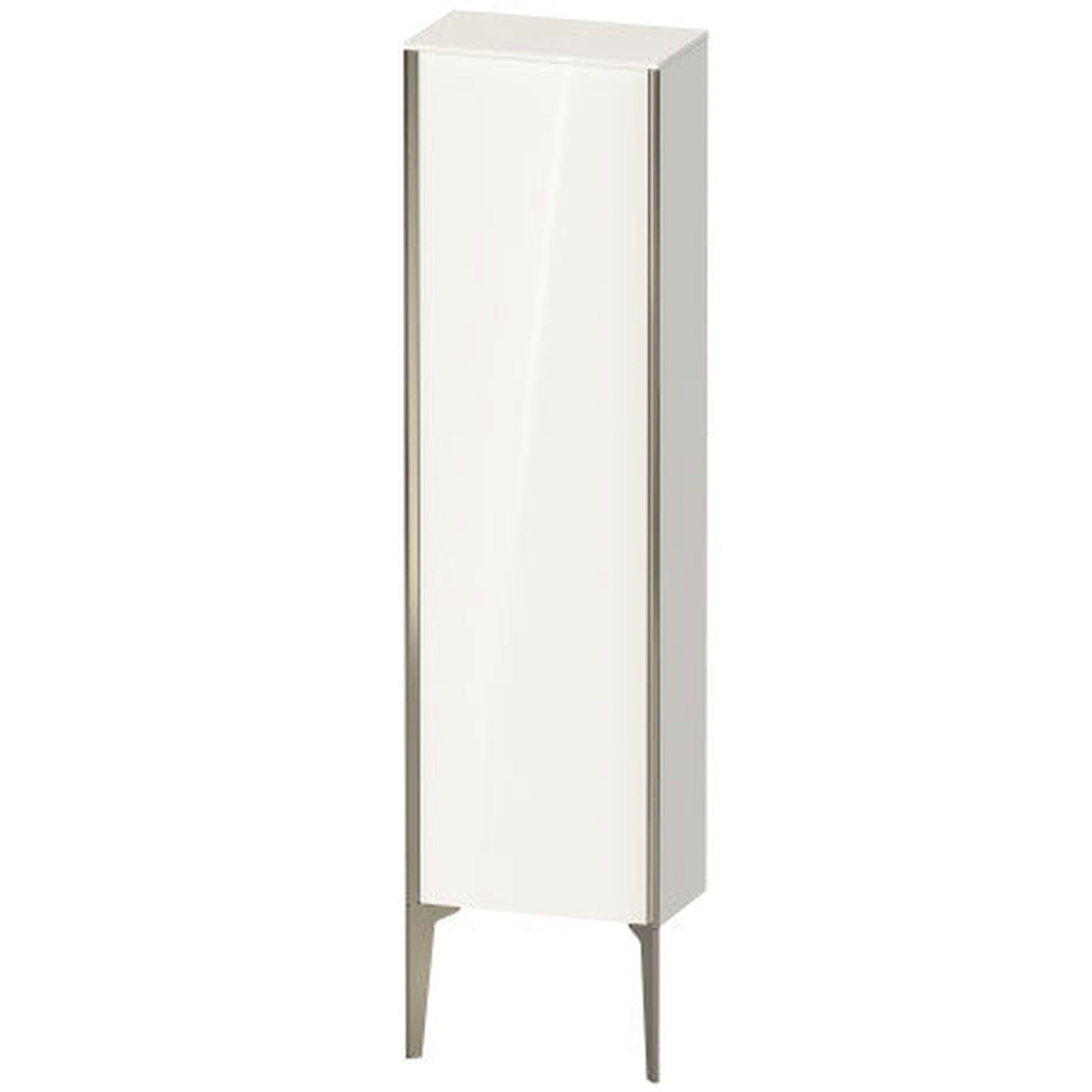 Duravit Xviu 16" x 52" Semi Tall Cabinet With Right Hinge, Champagne Matt and White High Gloss Finish (XV1315RB122)