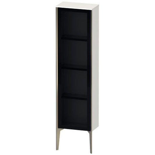 Duravit Xviu 16" x 52" Semi Tall Cabinet With Right Hinge, Champagne Matt and White High Gloss Finish (XV1365RB122)