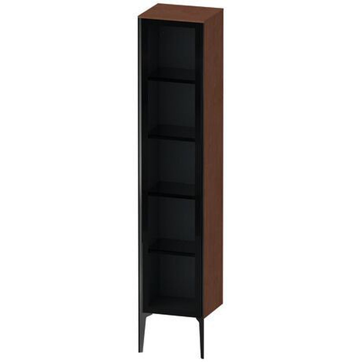 Duravit Xviu 16" x 70" Tall Cabinet With Left Hinge, Black Matt and American Walnut Finish (XV1375LB213)