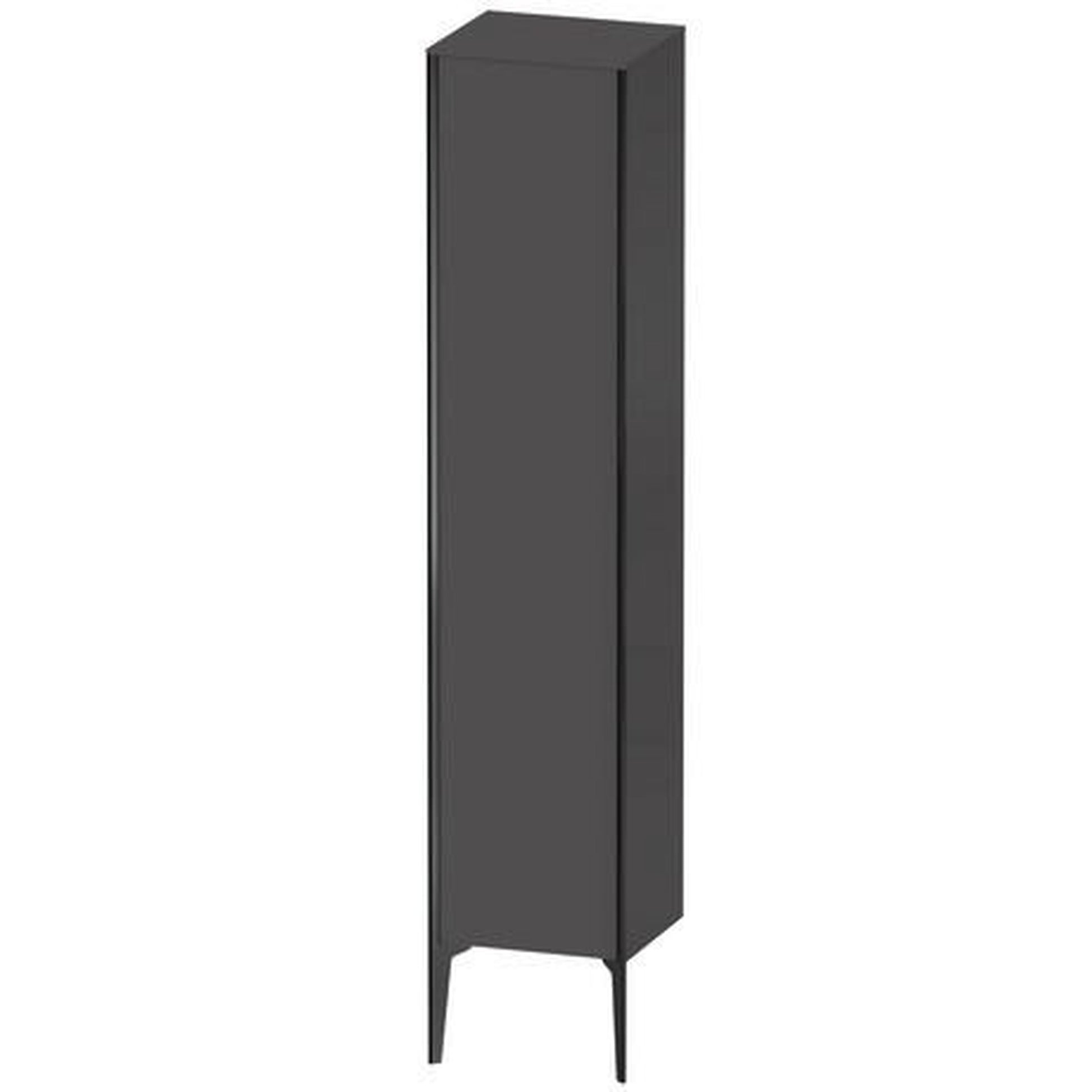 Duravit Xviu 16" x 70" Tall Cabinet With Left Hinge, Black Matt and Graphite Matt Finish (XV1335LB249)