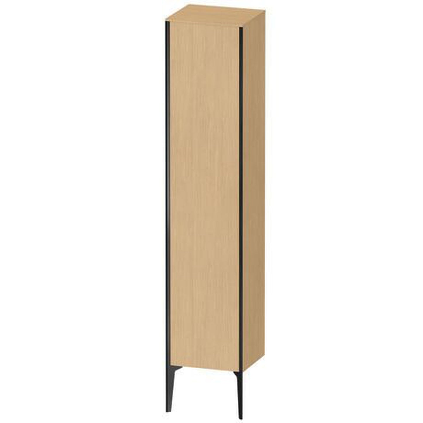 Duravit Xviu 16" x 70" Tall Cabinet With Left Hinge, Black Matt and Natural Oak Finish (XV1335LB230)