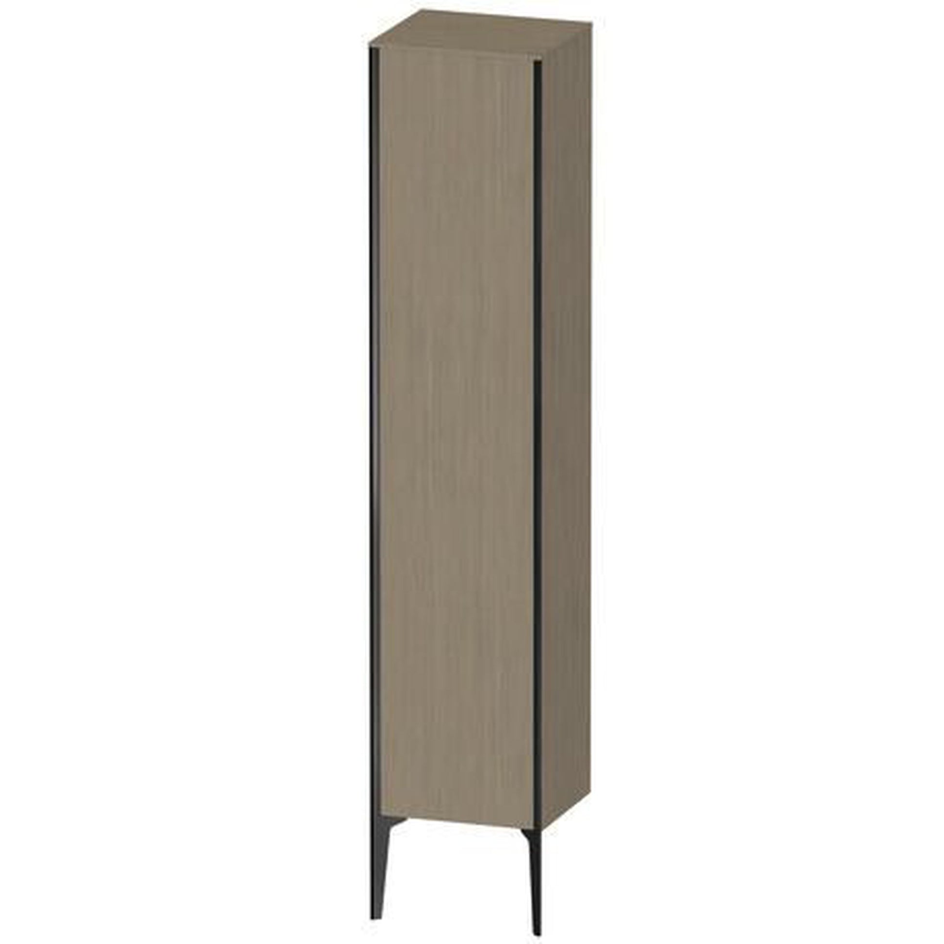 Duravit Xviu 16" x 70" Tall Cabinet With Left Hinge, Black Matt and Oak Terra Finish (XV1335LB235)