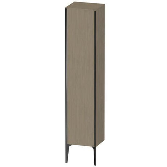 Duravit Xviu 16" x 70" Tall Cabinet With Left Hinge, Black Matt and Oak Terra Finish (XV1335LB235)