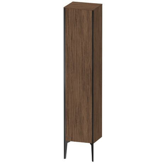 Duravit Xviu 16" x 70" Tall Cabinet With Left Hinge, Black Matt and Walnut Dark Finish (XV1335LB221)