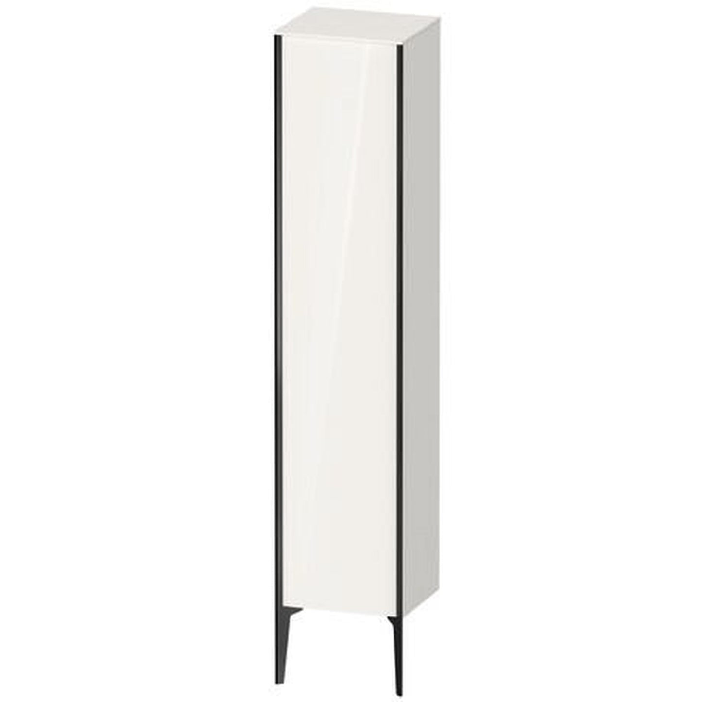 Duravit Xviu 16" x 70" Tall Cabinet With Left Hinge, Black Matt and White High Gloss Finish (XV1335LB222)