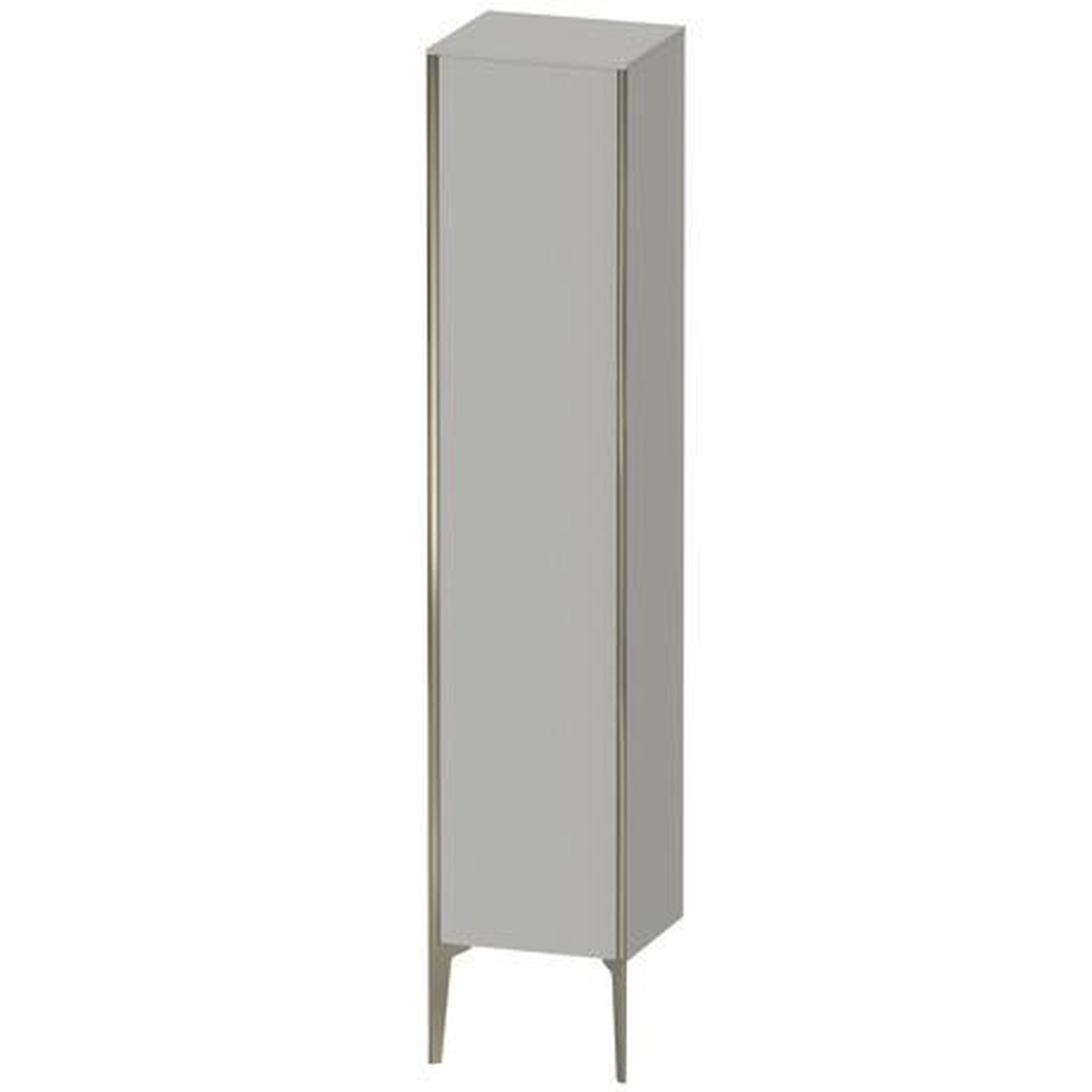 Duravit Xviu 16" x 70" Tall Cabinet With Left Hinge, Champagne Matt and Concrete Grey Matt Finish (XV1335LB107)