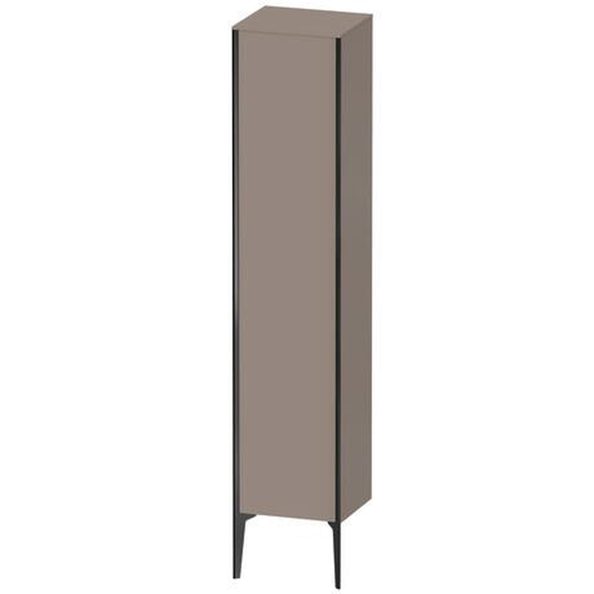 Duravit Xviu 16" x 70" Tall Cabinet With Right Hinge, Black Matt and Basalt Matt Finish (XV1335RB243)