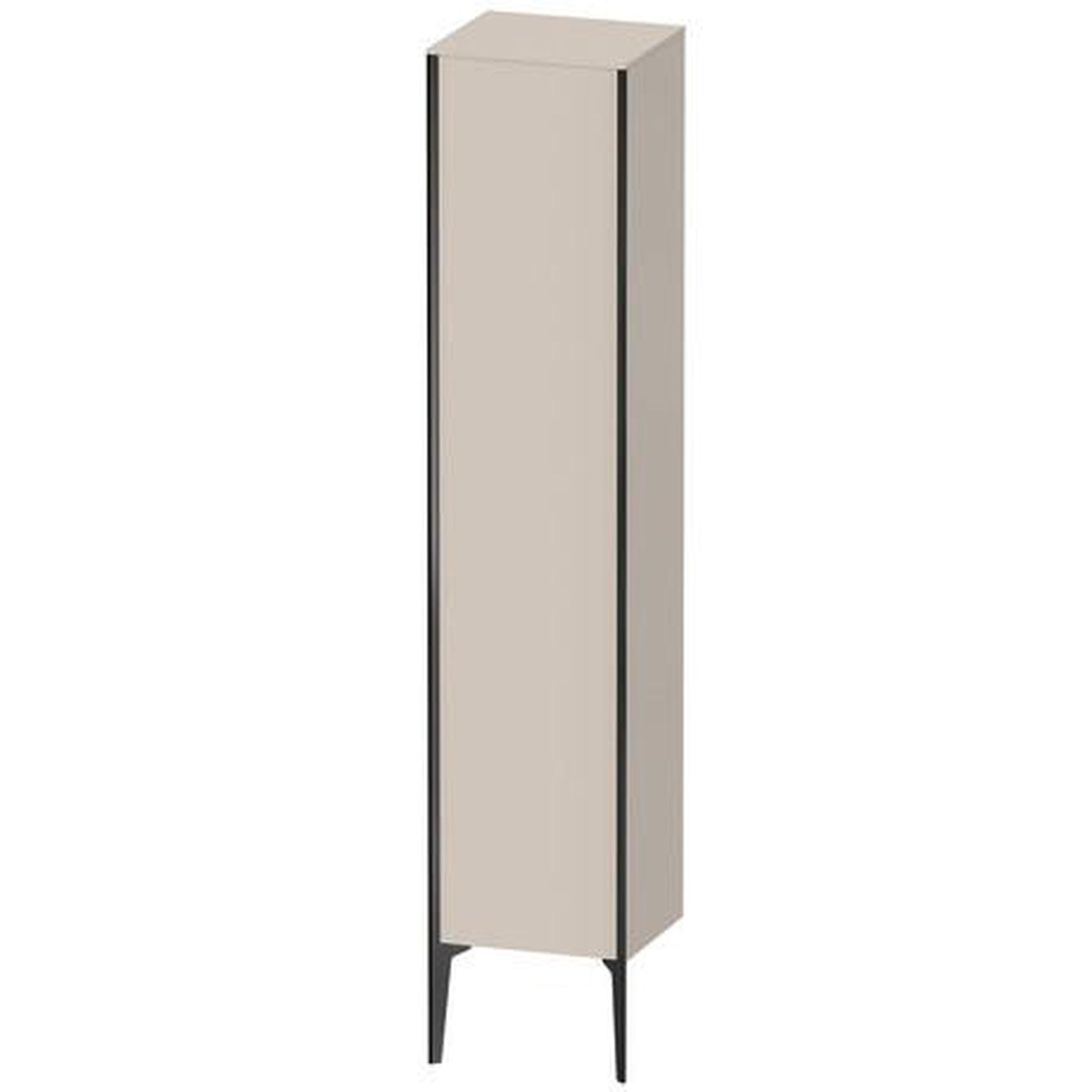 Duravit Xviu 16" x 70" Tall Cabinet With Right Hinge, Black Matt and Taupe Matt Finish (XV1335RB291)