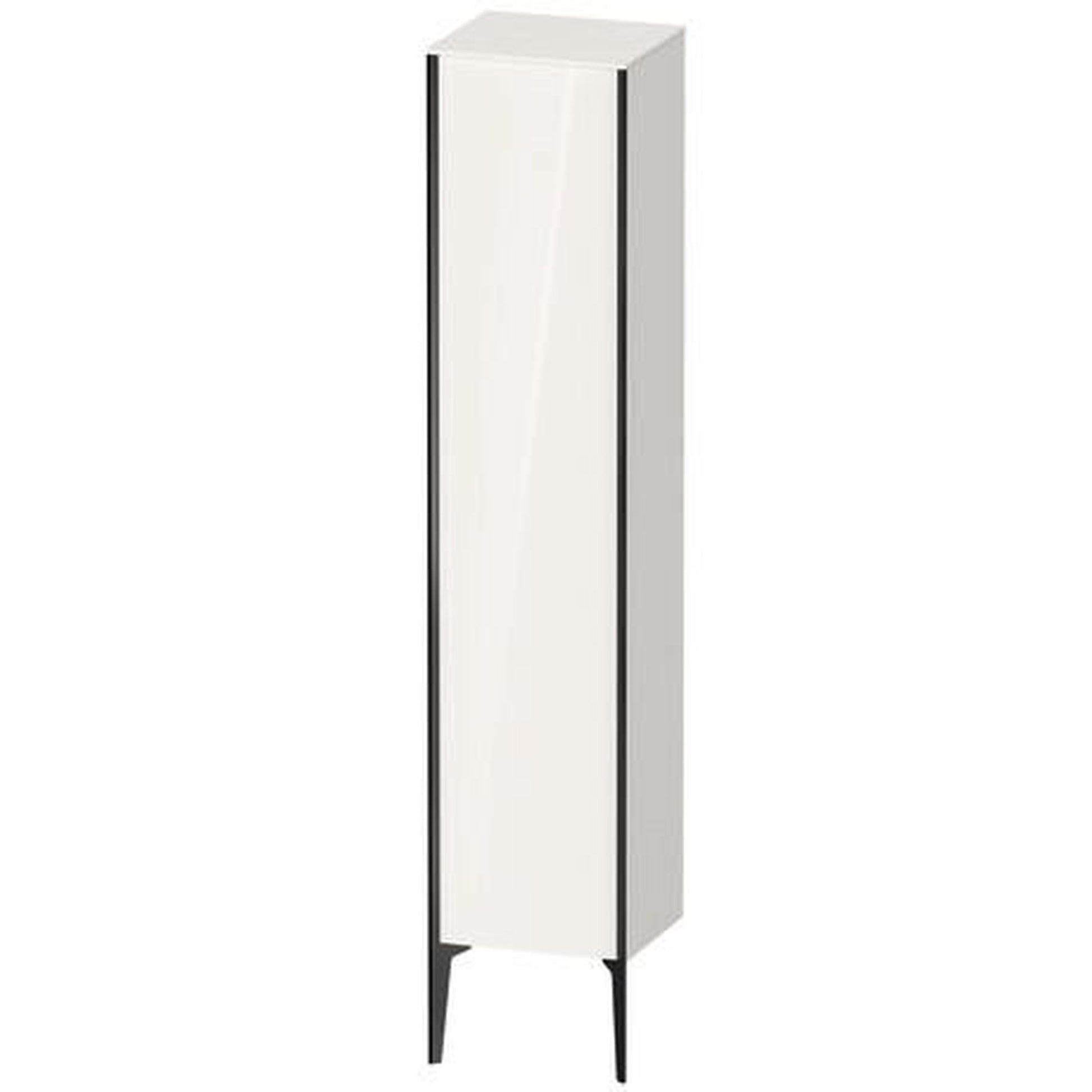 Duravit Xviu 16" x 70" Tall Cabinet With Right Hinge, Black Matt and White High Gloss Finish (XV1335RB222)