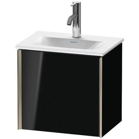 Duravit Xviu 17" x 16" x 12" One Door Wall-Mount Vanity Unit With Left Hinge, Black High Gloss Lacquer (XV4030LB140)