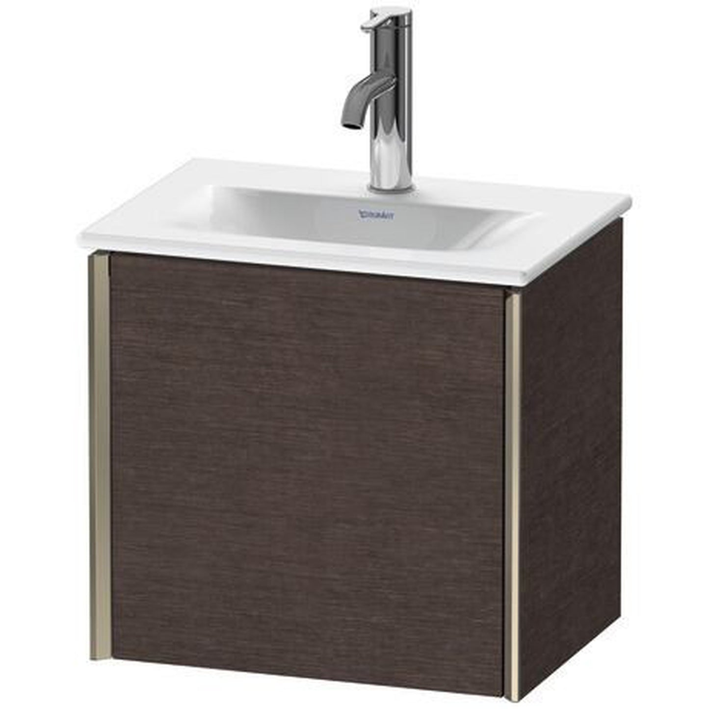 Duravit Xviu 17" x 16" x 12" One Door Wall-Mount Vanity Unit With Left Hinge, Brushed Dark Oak Real Wood Veneer (XV4030LB172)