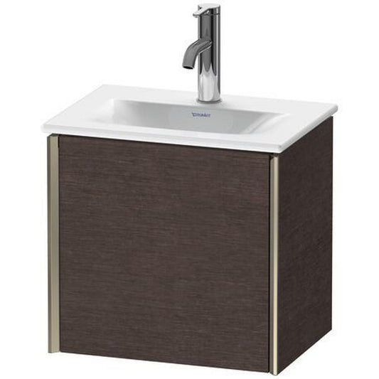 Duravit Xviu 17" x 16" x 12" One Door Wall-Mount Vanity Unit With Left Hinge, Brushed Dark Oak Real Wood Veneer (XV4030LB172)