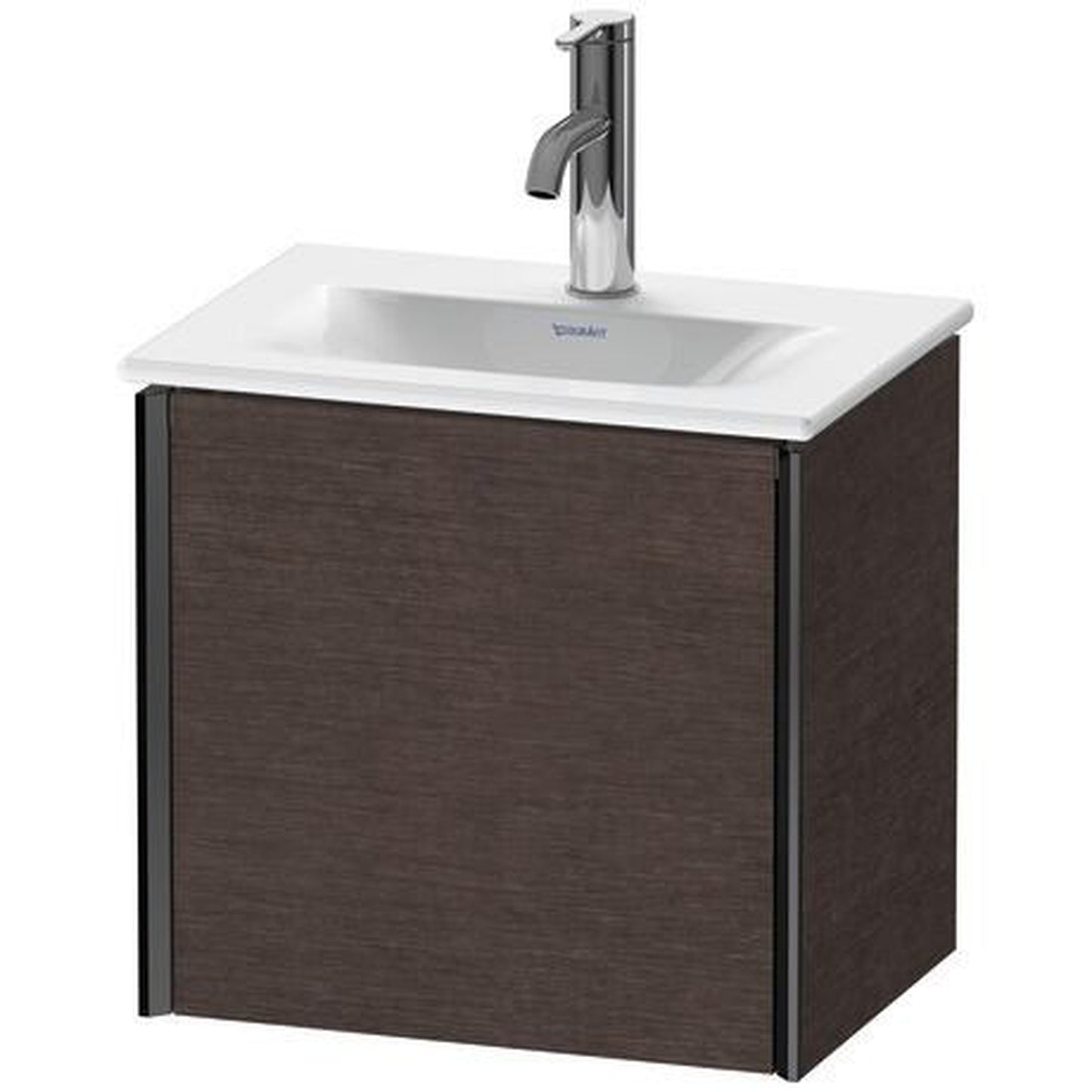 Duravit Xviu 17" x 16" x 12" One Door Wall-Mount Vanity Unit With Left Hinge, Brushed Dark Oak Real Wood Veneer (XV4030LB272)