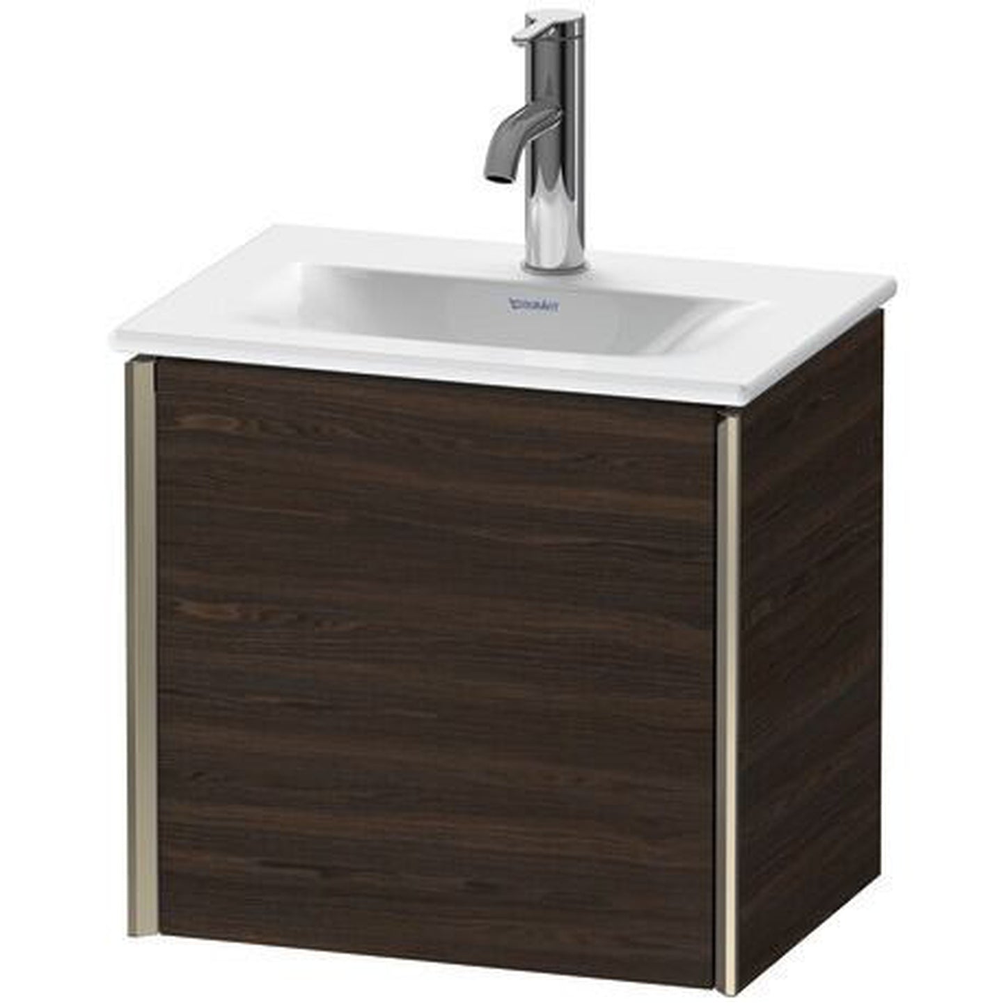 Duravit Xviu 17" x 16" x 12" One Door Wall-Mount Vanity Unit With Left Hinge, Brushed Walnut Real Wood Veneer (XV4030LB169)