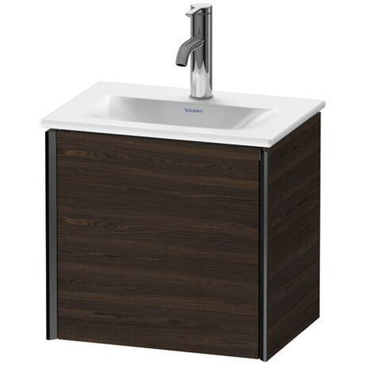 Duravit Xviu 17" x 16" x 12" One Door Wall-Mount Vanity Unit With Left Hinge, Brushed Walnut Real Wood Veneer (XV4030LB269)