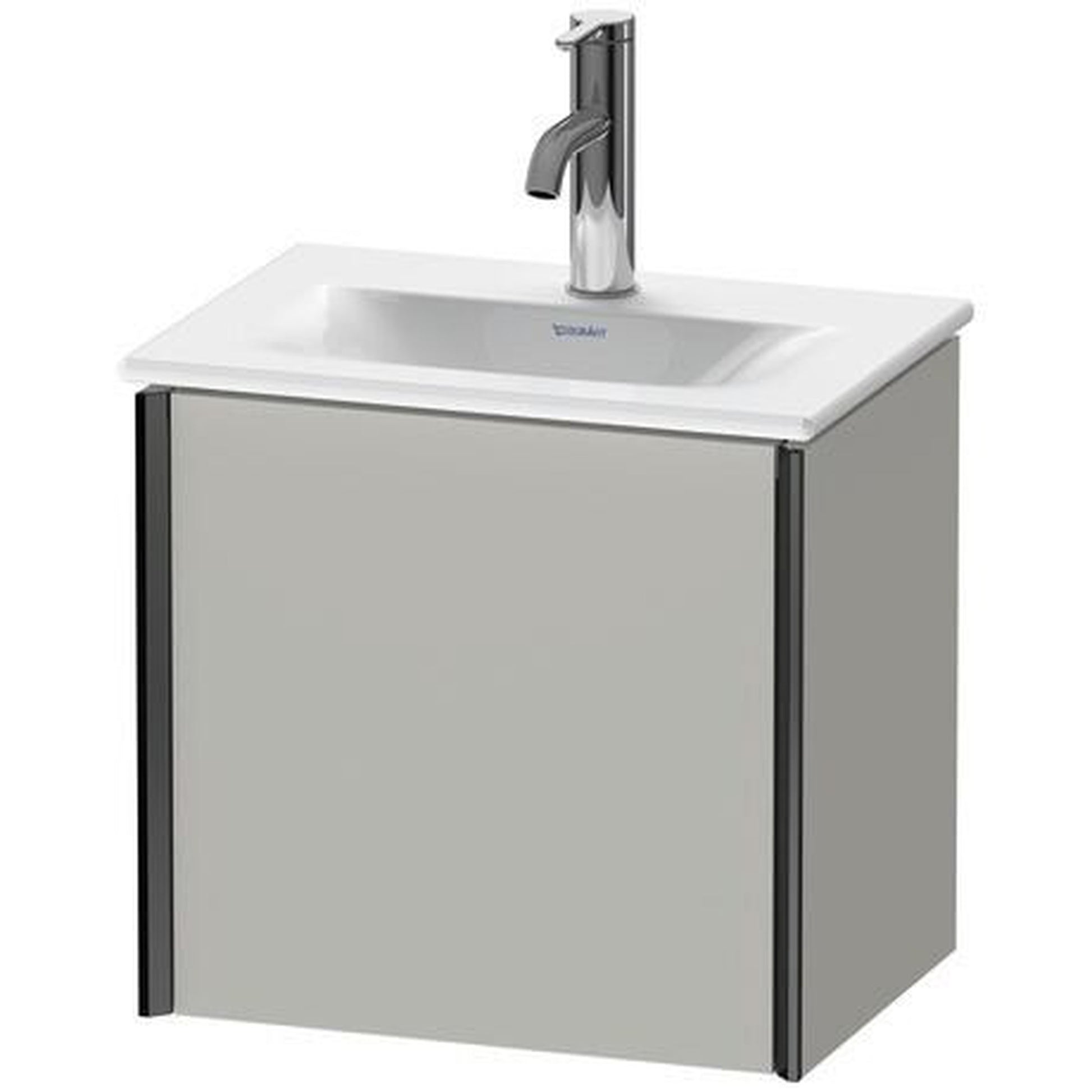 Duravit Xviu 17" x 16" x 12" One Door Wall-Mount Vanity Unit With Left Hinge, Concrete Grey Matt (XV4030LB207)