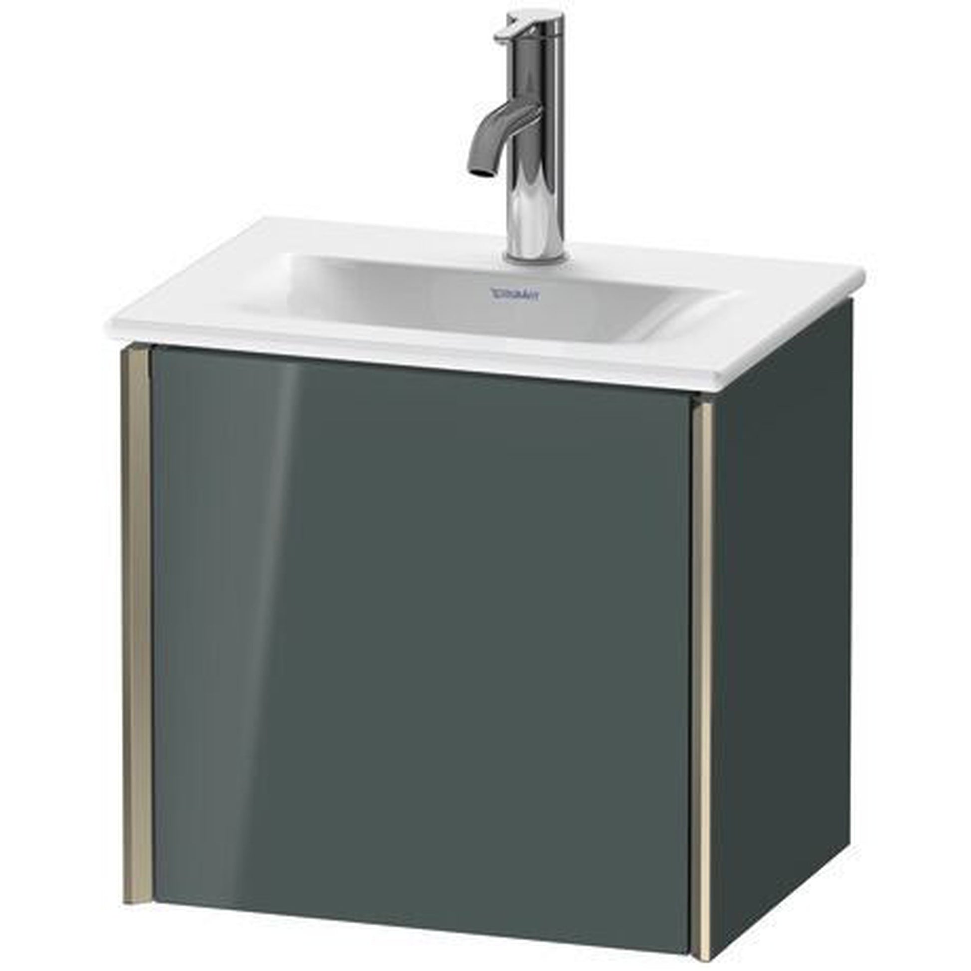 Duravit Xviu 17" x 16" x 12" One Door Wall-Mount Vanity Unit With Left Hinge, Dolomiti Grey High Gloss Lacquer (XV4030LB138)