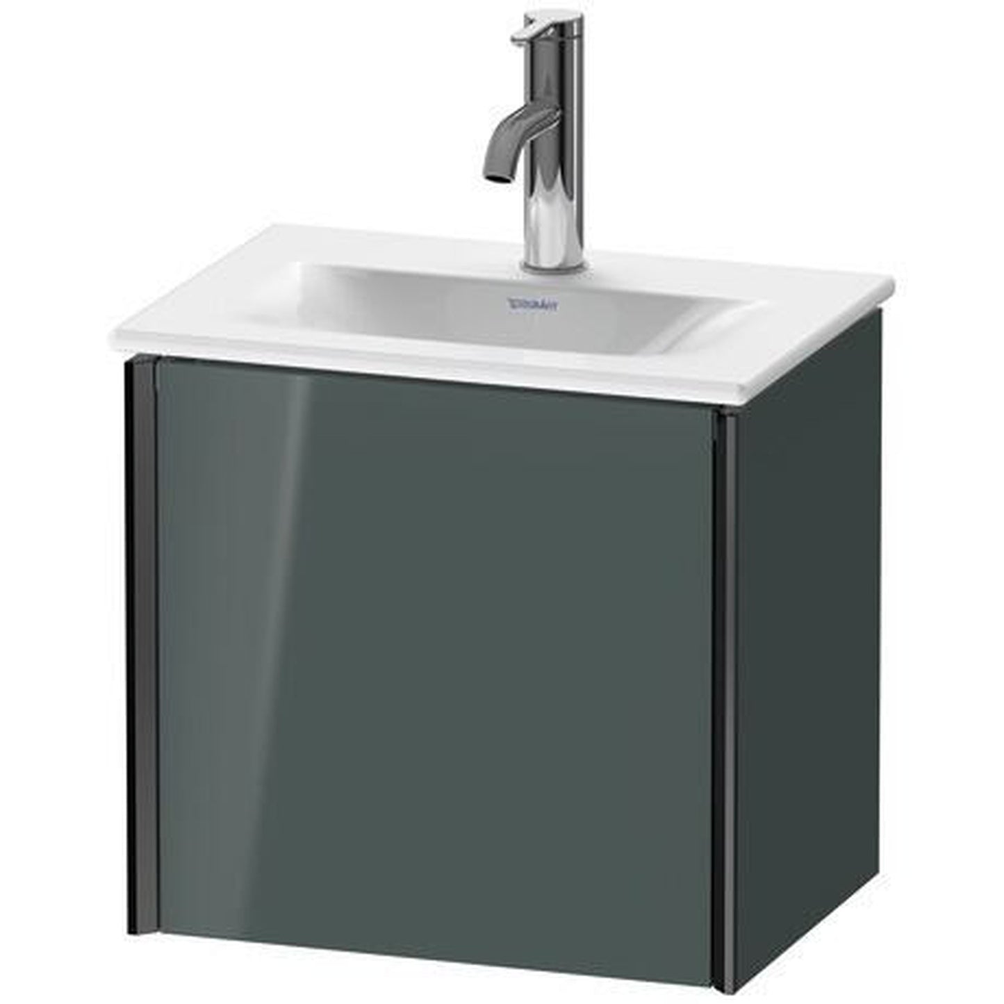 Duravit Xviu 17" x 16" x 12" One Door Wall-Mount Vanity Unit With Left Hinge, Dolomiti Grey High Gloss Lacquer (XV4030LB238)