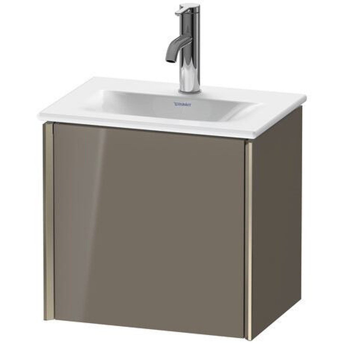 Duravit Xviu 17" x 16" x 12" One Door Wall-Mount Vanity Unit With Left Hinge, Flannel Grey High Gloss Lacquer (XV4030LB189)