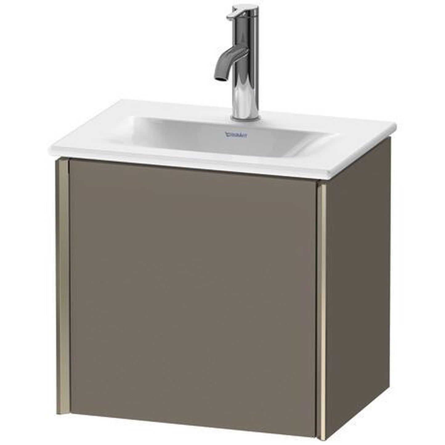 Duravit Xviu 17" x 16" x 12" One Door Wall-Mount Vanity Unit With Left Hinge, Flannel Grey Satin Matt Lacquer (XV4030LB190)