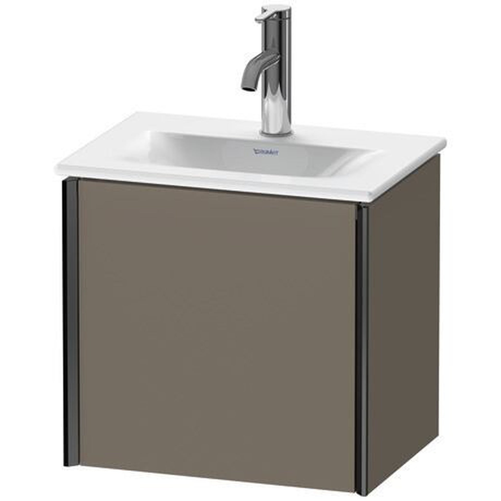 Duravit Xviu 17" x 16" x 12" One Door Wall-Mount Vanity Unit With Left Hinge, Flannel Grey Satin Matt Lacquer (XV4030LB290)