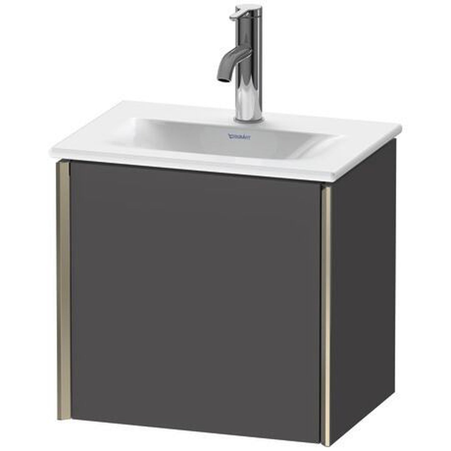 Duravit Xviu 17" x 16" x 12" One Door Wall-Mount Vanity Unit With Left Hinge, Graphite Matt (XV4030LB149)