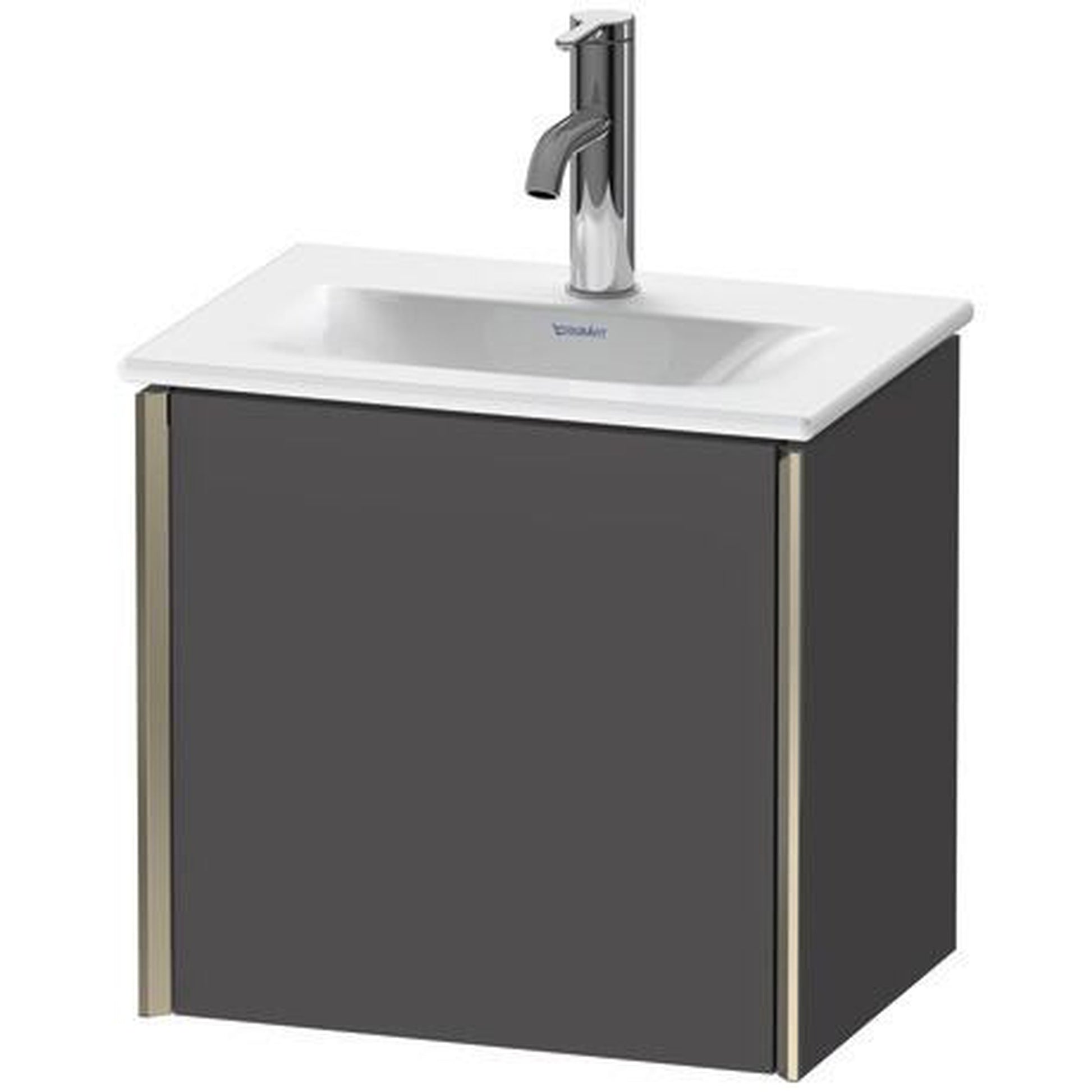 Duravit Xviu 17" x 16" x 12" One Door Wall-Mount Vanity Unit With Left Hinge, Graphite Matt (XV4030LB149)