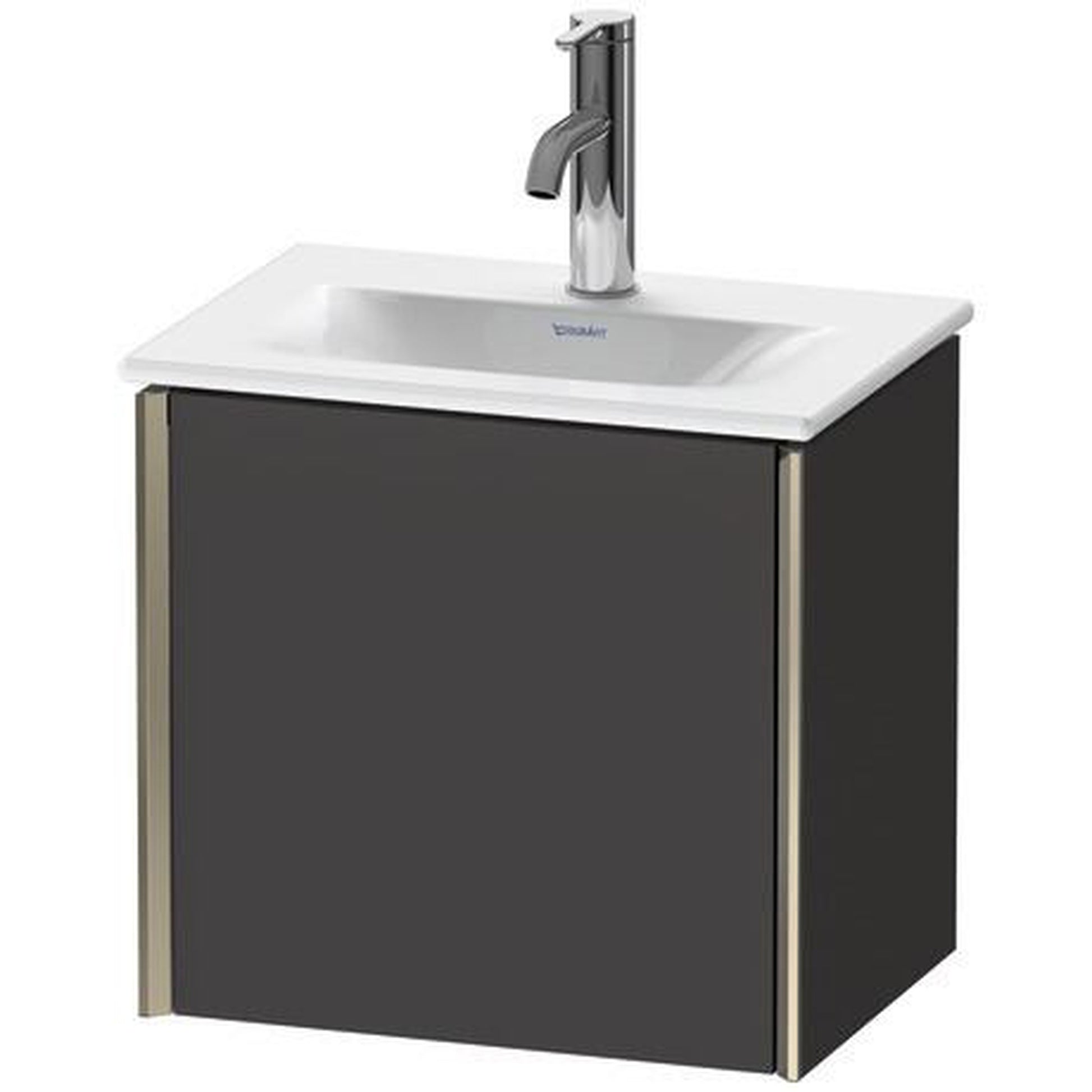 Duravit Xviu 17" x 16" x 12" One Door Wall-Mount Vanity Unit With Left Hinge, Graphite Super Matt (XV4030LB180)