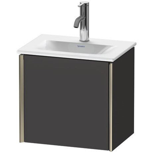 Duravit Xviu 17" x 16" x 12" One Door Wall-Mount Vanity Unit With Left Hinge, Graphite Super Matt (XV4030LB180)