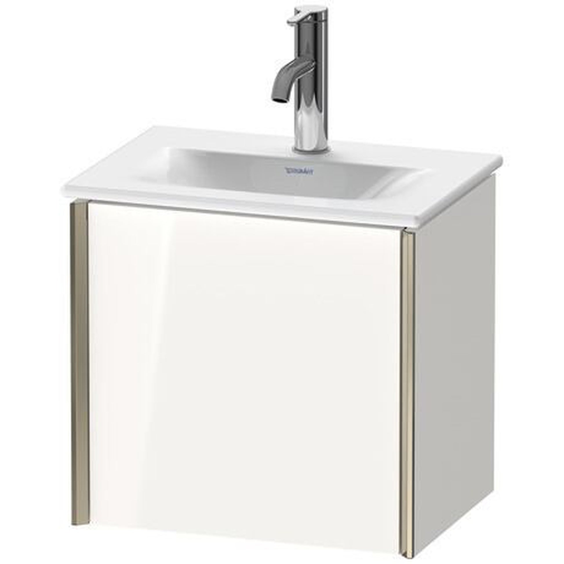 Duravit Xviu 17" x 16" x 12" One Door Wall-Mount Vanity Unit With Left Hinge, White High Gloss Lacquer (XV4030LB185)