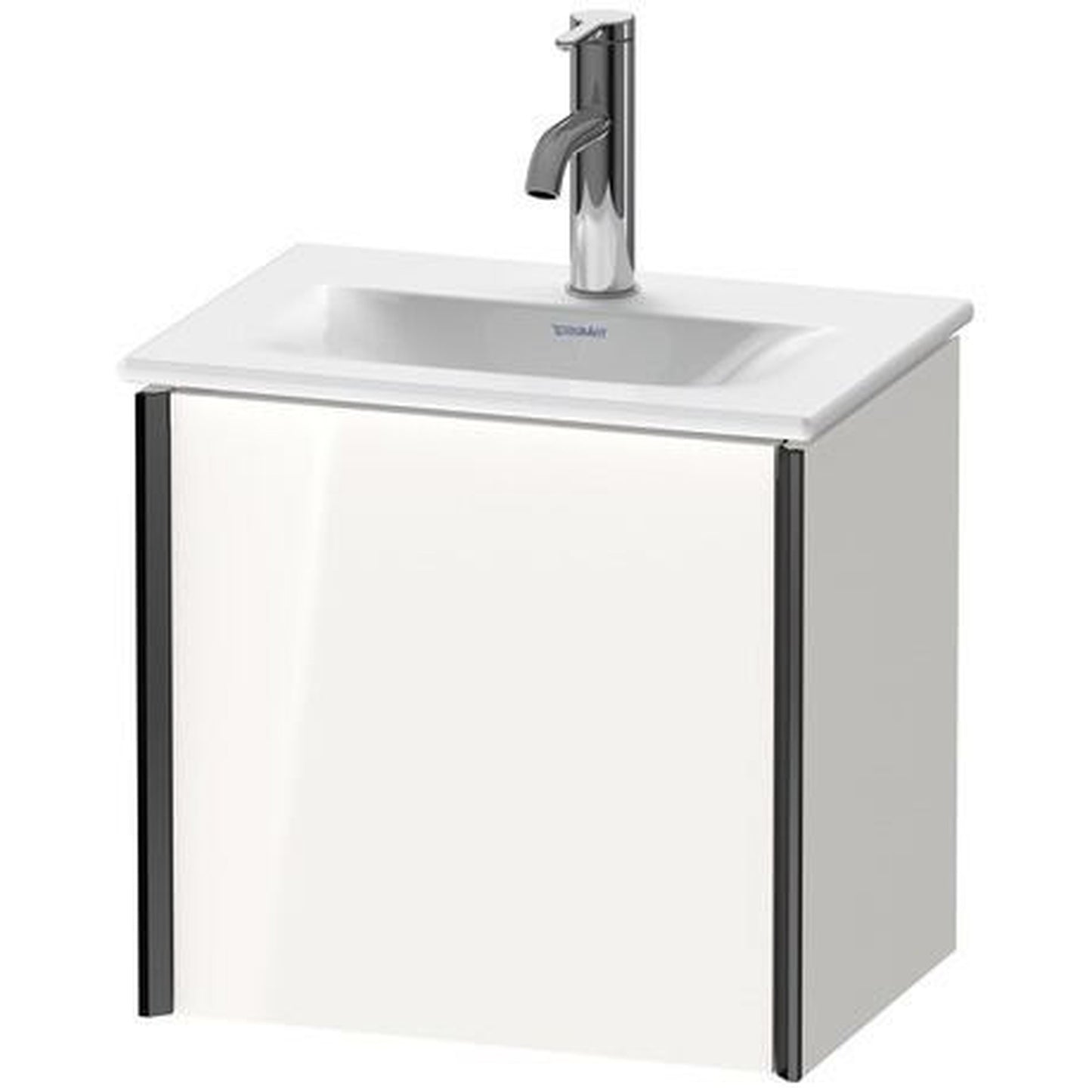Duravit Xviu 17" x 16" x 12" One Door Wall-Mount Vanity Unit With Left Hinge, White High Gloss Lacquer (XV4030LB285)