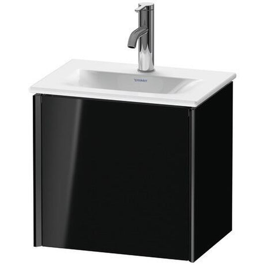 Duravit Xviu 17" x 16" x 12" One Door Wall-Mount Vanity Unit With Right Hinge, Black High Gloss Lacquer (XV4030RB240)
